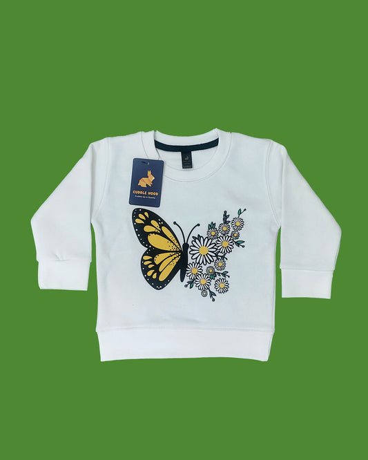Butterfly White Sweatshirt